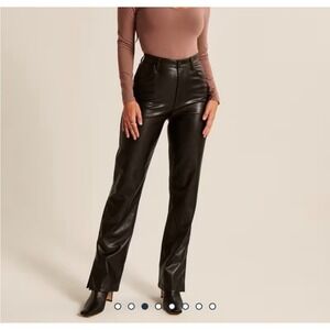 Abercrombie & Fitch 90s Straight Ultra High Rise Curve Love Vegan Leather Sz 30L